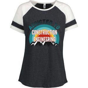 Addicted To Construction Engineering College Major Gift Meaningful Gift Enza Ladies Jersey Colorblock Tee