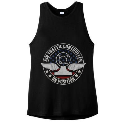 Air Traffic Controller Us Military Gift Ladies PosiCharge Tri-Blend Wicking Tank