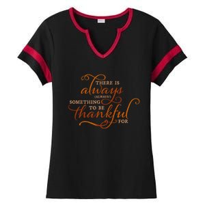 Always Thankful Christian Religious Grateful Thanksgiving Gift Ladies Halftime Notch Neck Tee