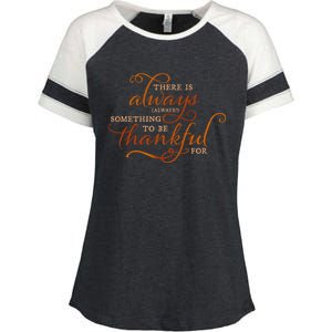 Always Thankful Christian Religious Grateful Thanksgiving Gift Enza Ladies Jersey Colorblock Tee