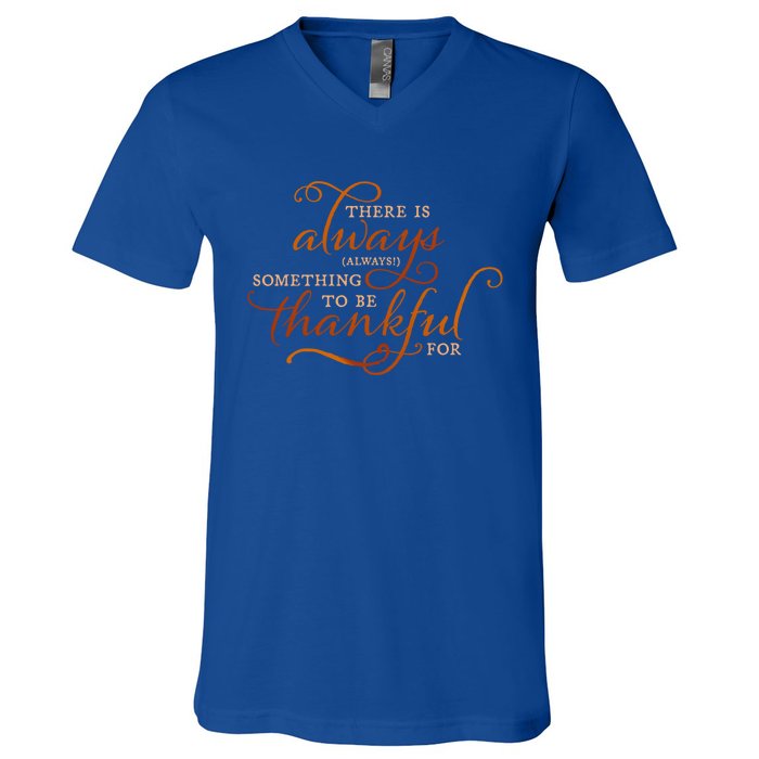 Always Thankful Christian Religious Grateful Thanksgiving Gift V-Neck T-Shirt