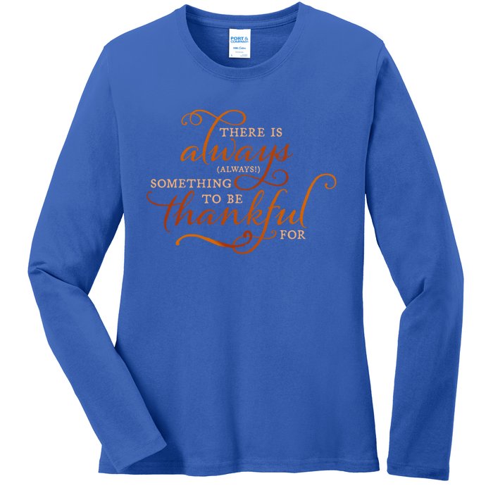 Always Thankful Christian Religious Grateful Thanksgiving Gift Ladies Long Sleeve Shirt