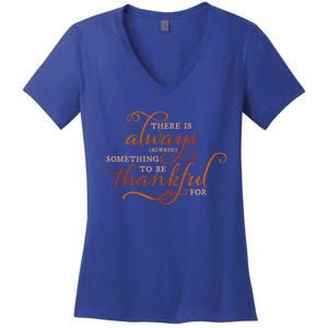 Always Thankful Christian Religious Grateful Thanksgiving Gift Women's V-Neck T-Shirt