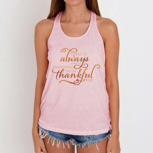 Always Thankful Christian Religious Grateful Thanksgiving Gift Women's Knotted Racerback Tank