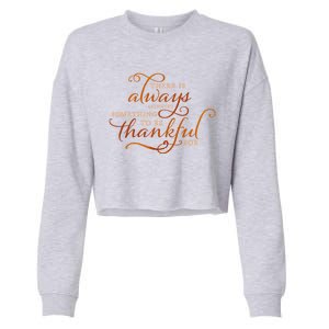 Always Thankful Christian Religious Grateful Thanksgiving Gift Cropped Pullover Crew