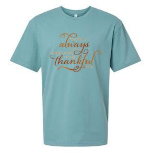 Always Thankful Christian Religious Grateful Thanksgiving Gift Sueded Cloud Jersey T-Shirt