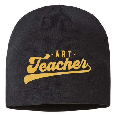 Art Teacher Cute Vintage Graphic Art Teacher Sustainable Beanie