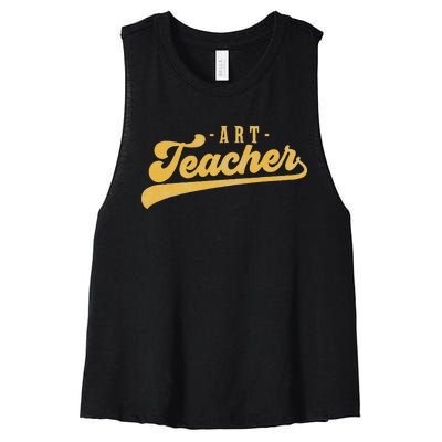 Art Teacher Cute Vintage Graphic Art Teacher Women's Racerback Cropped Tank