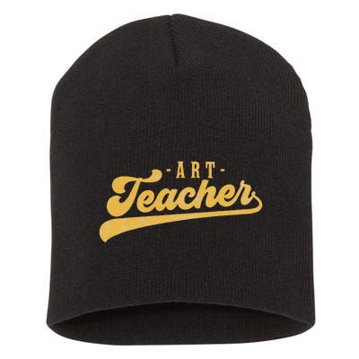 Art Teacher Cute Vintage Graphic Art Teacher Short Acrylic Beanie