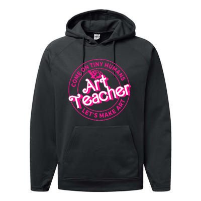 Art Teacher Come On Tiny Humans Lets Make Art Performance Fleece Hoodie