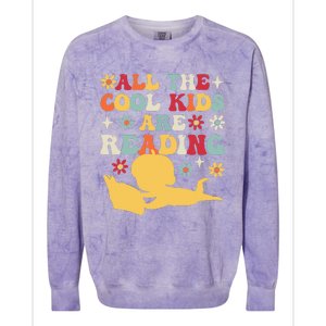 All The Cool Are Reading Book Lover Librarian Bookworm Colorblast Crewneck Sweatshirt