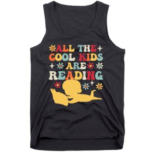 All The Cool Are Reading Book Lover Librarian Bookworm Tank Top