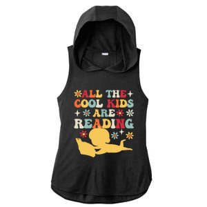 All The Cool Are Reading Book Lover Librarian Bookworm Ladies PosiCharge Tri-Blend Wicking Draft Hoodie Tank