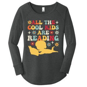 All The Cool Are Reading Book Lover Librarian Bookworm Women's Perfect Tri Tunic Long Sleeve Shirt