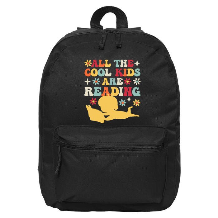 All The Cool Are Reading Book Lover Librarian Bookworm 16 in Basic Backpack