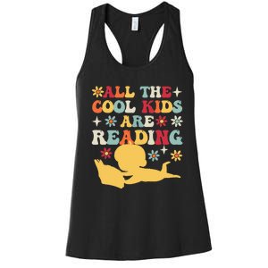 All The Cool Are Reading Book Lover Librarian Bookworm Women's Racerback Tank