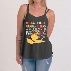 All The Cool Are Reading Book Lover Librarian Bookworm Women's Strappy Tank