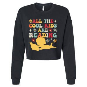 All The Cool Are Reading Book Lover Librarian Bookworm Cropped Pullover Crew