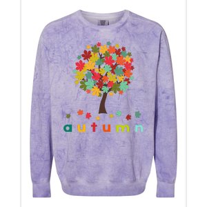 Autumn Tree Colorful Festive Colorblast Crewneck Sweatshirt