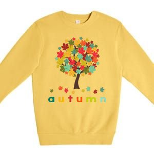 Autumn Tree Colorful Festive Premium Crewneck Sweatshirt