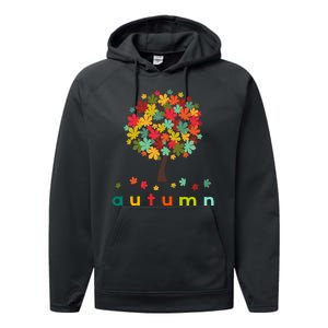 Autumn Tree Colorful Festive Performance Fleece Hoodie