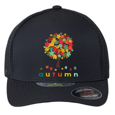 Autumn Tree Colorful Festive Flexfit Unipanel Trucker Cap