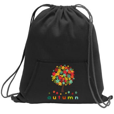 Autumn Tree Colorful Festive Sweatshirt Cinch Pack Bag