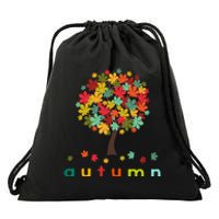 Autumn Tree Colorful Festive Drawstring Bag