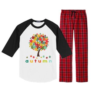 Autumn Tree Colorful Festive Raglan Sleeve Pajama Set