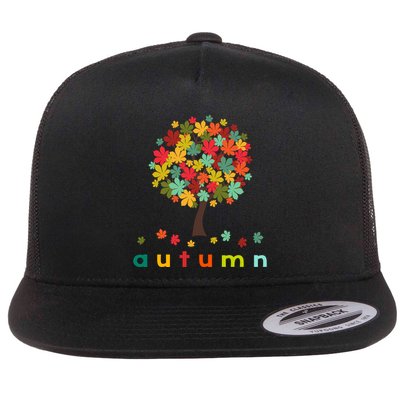 Autumn Tree Colorful Festive Flatbill Hat