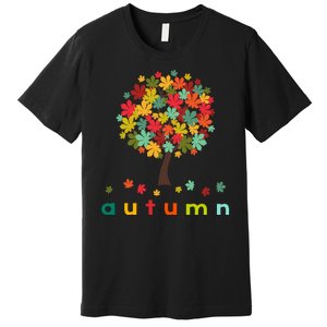 Autumn Tree Colorful Festive Premium T-Shirt