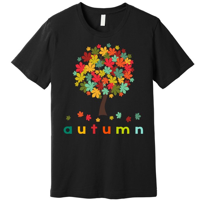 Autumn Tree Colorful Festive Premium T-Shirt