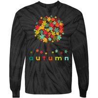 Autumn Tree Colorful Festive Tie-Dye Long Sleeve Shirt