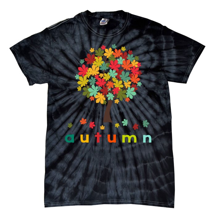 Autumn Tree Colorful Festive Tie-Dye T-Shirt