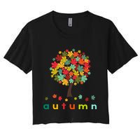 Autumn Tree Colorful Festive Crop Top