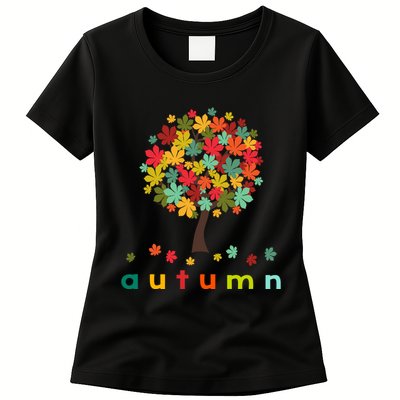 Autumn Tree Colorful Festive Womens T-Shirt