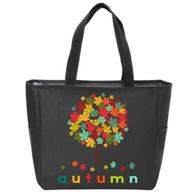 Autumn Tree Colorful Festive Zip Tote Bag