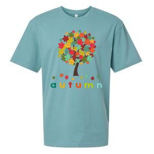 Autumn Tree Colorful Festive Sueded Cloud Jersey T-Shirt