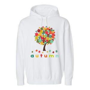 Autumn Tree Colorful Festive Garment-Dyed Fleece Hoodie