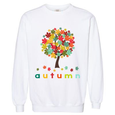 Autumn Tree Colorful Festive Garment-Dyed Sweatshirt