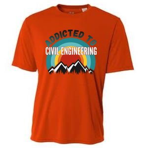 Addicted To Civil Engineering College Major Gift Meaningful Gift Cooling Performance Crew T-Shirt