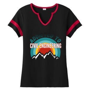 Addicted To Civil Engineering College Major Gift Meaningful Gift Ladies Halftime Notch Neck Tee