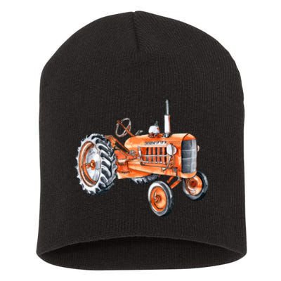 Allis Tractor Chalmers D17 Watercolor Short Acrylic Beanie