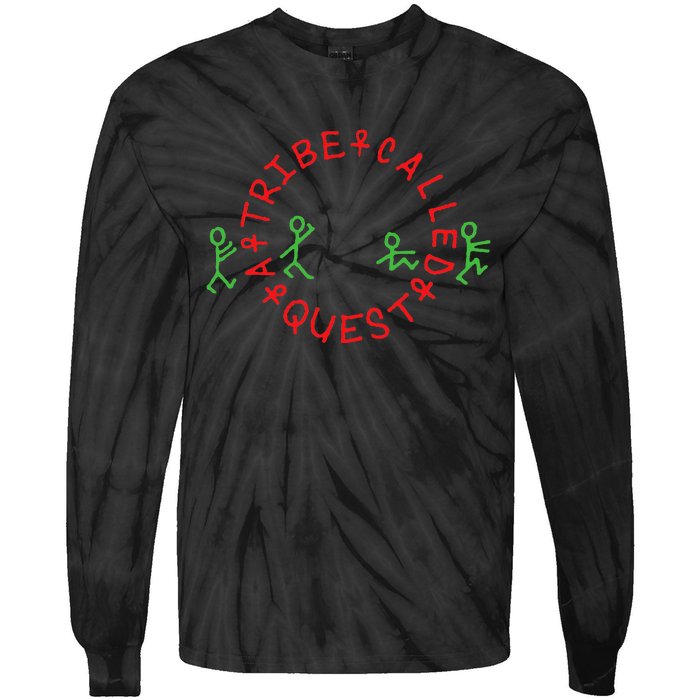 A Tribe Called Quest Circle Logo Black Tie-Dye Long Sleeve Shirt