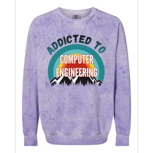 Addicted To Computer Engineering College Major Gift Colorblast Crewneck Sweatshirt