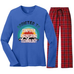 Addicted To Computer Engineering Technology College Major Gi Great Gift Women's Long Sleeve Flannel Pajama Set 