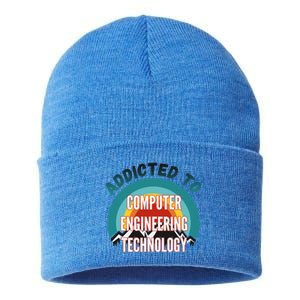 Addicted To Computer Engineering Technology College Major Gi Great Gift Sustainable Knit Beanie