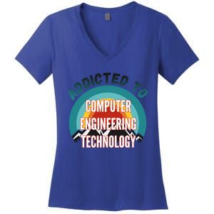 Addicted To Computer Engineering Technology College Major Gi Great Gift Women's V-Neck T-Shirt