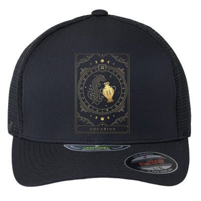 Aquarius Tarot Card Zodiac Flexfit Unipanel Trucker Cap