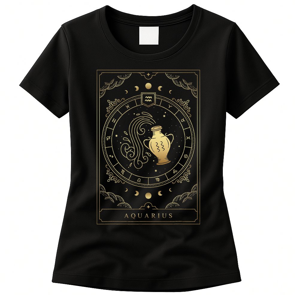 Aquarius Tarot Card Zodiac Womens T-Shirt